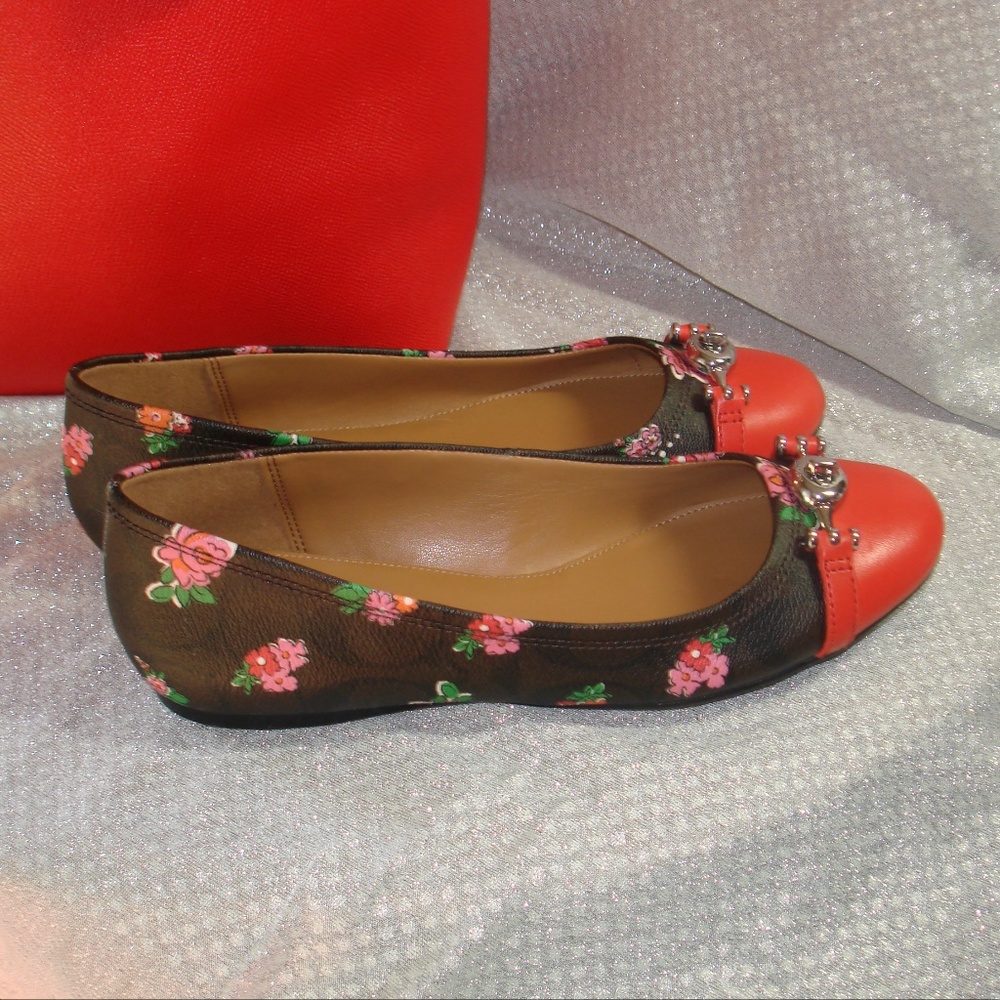 ❤️🔥COACH LEILA Brand New. Q9085 WOMENS FLORAL DESIGNER FLATS - Picture 8 of 8